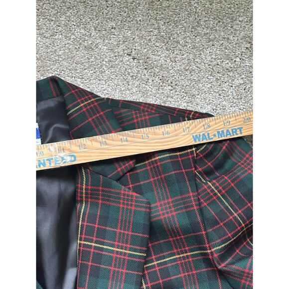 Pendleton Vtg Wool Women’s Blazer Plus Size 14 Red Tartan Plaid - Picture 9 of 14